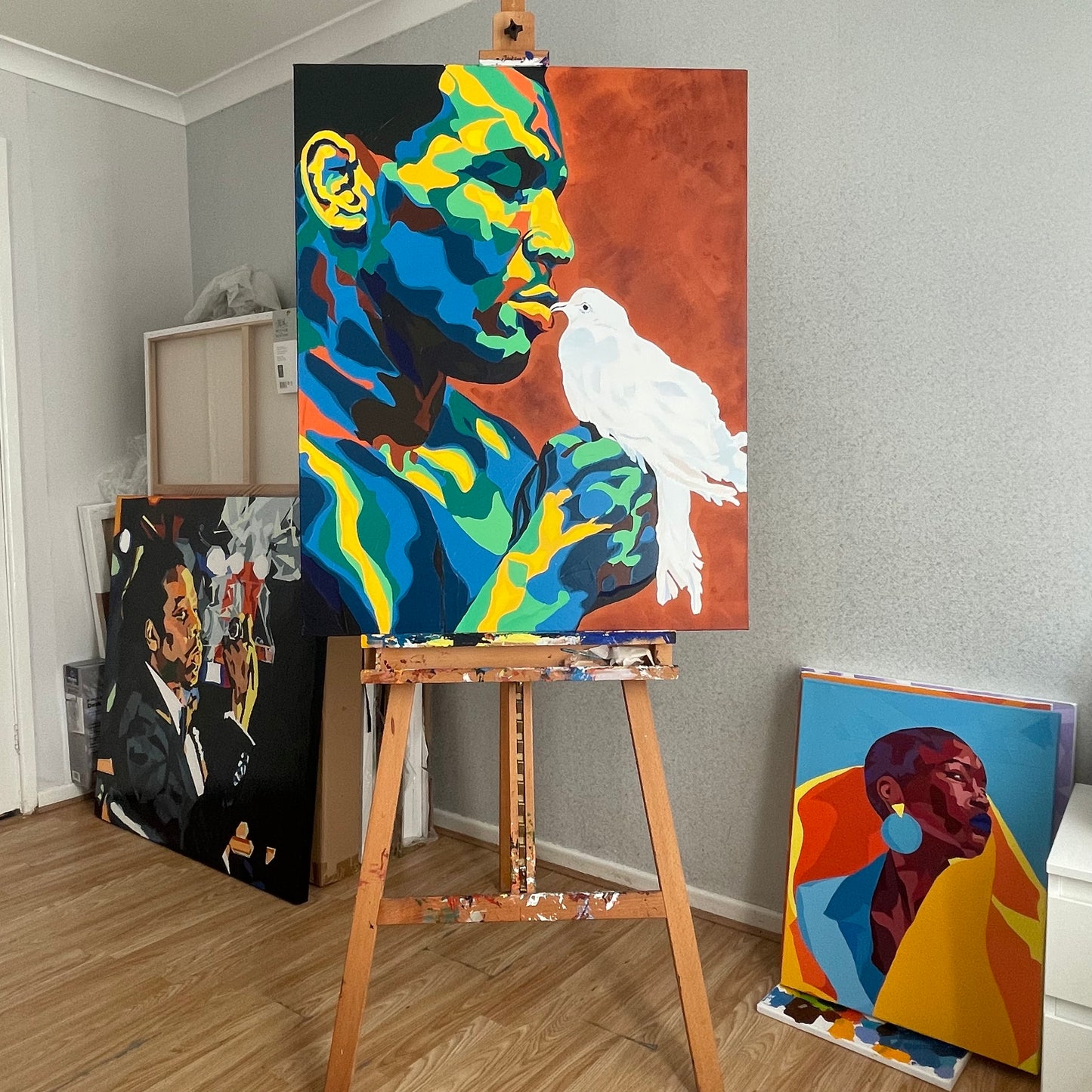 Mike Tyson & Pigeon Original Painting