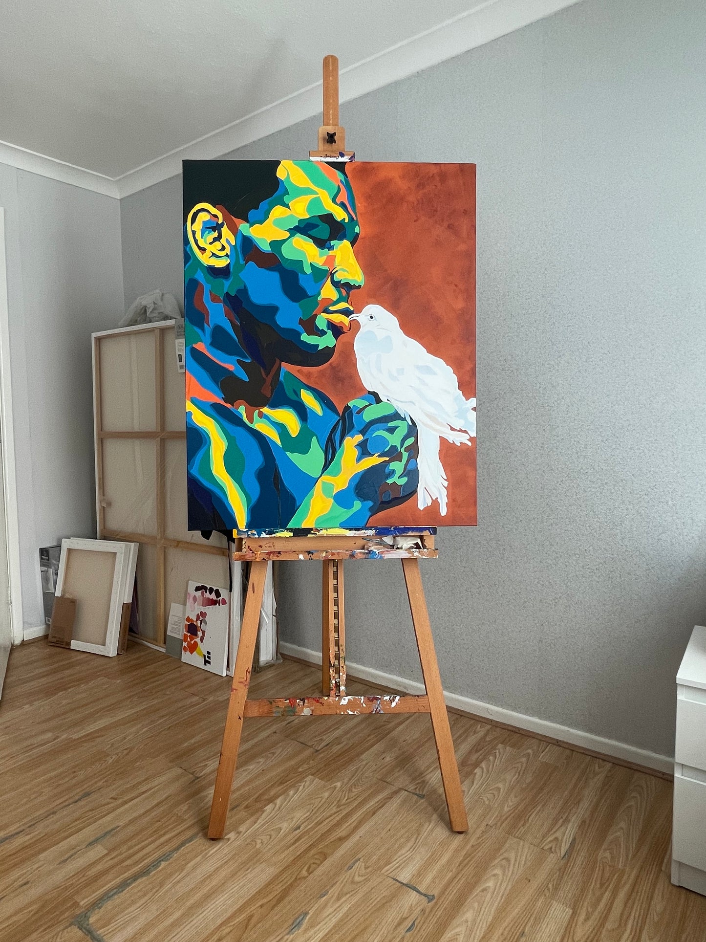 Mike Tyson & Pigeon Original Painting
